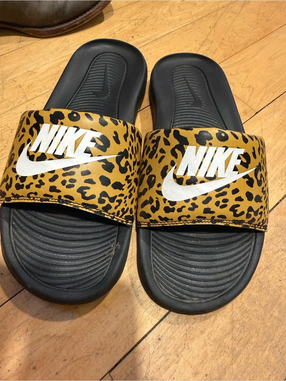 Nike Leopard Print Slide Sandals